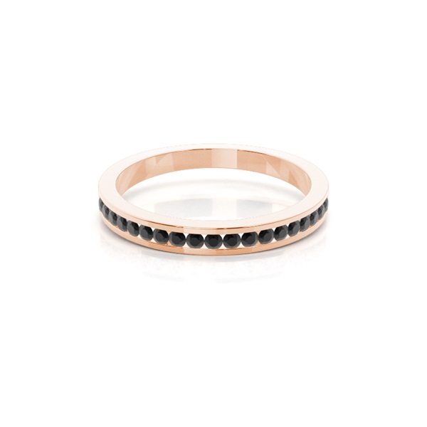 Channel Setting Half Eternity Black Diamond Ring