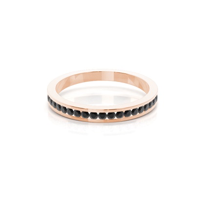 Channel Setting Half Eternity Black Diamond Ring