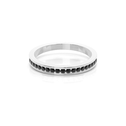 Channel Setting Half Eternity Black Diamond Ring