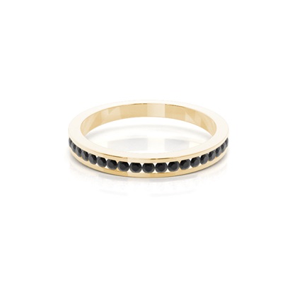 Channel Setting Half Eternity Black Diamond Ring