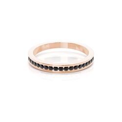 Channel Setting Half Eternity Black Diamond Ring