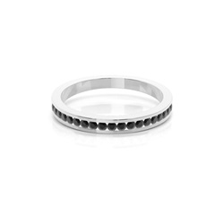 Channel Setting Half Eternity Black Diamond Ring