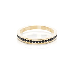 Channel Setting Half Eternity Black Diamond Ring