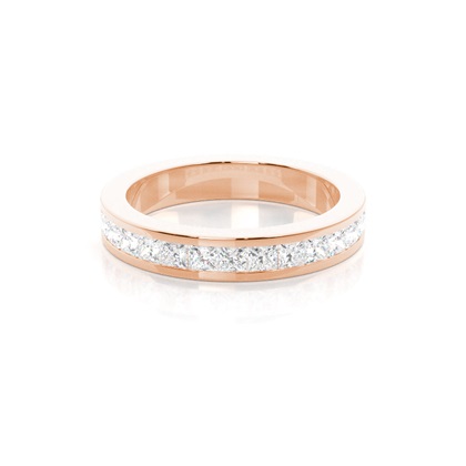 Princess Rose Gold Diamond Anniversary Rings