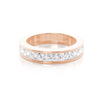 Princess Rose Gold Diamond Anniversary Rings