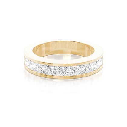 Princess Yellow Gold Eternity Diamond Rings