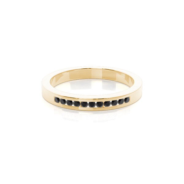 Channel Setting Half Eternity Black Diamond Ring