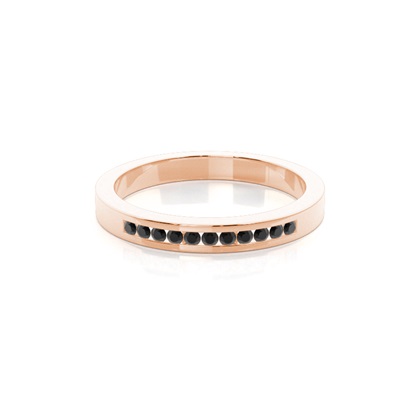 Channel Setting Half Eternity Black Diamond Ring