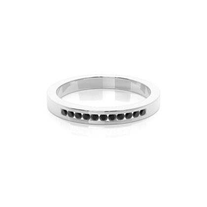 Channel Setting Half Eternity Black Diamond Ring