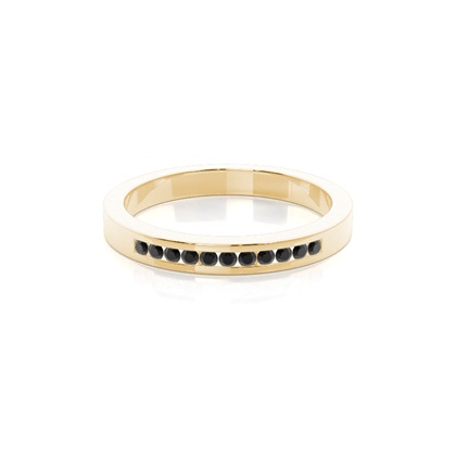Channel Setting Half Eternity Black Diamond Ring