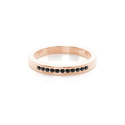 Halb Eternity Schwarzer Diamant Ring in einer Kanalfassung