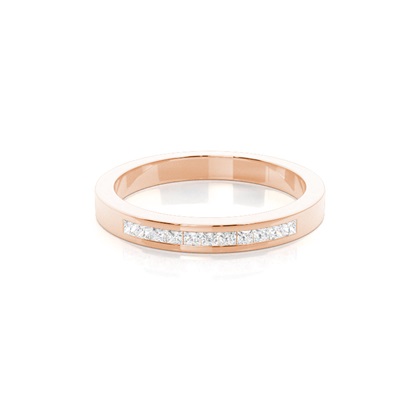 Princess Rose Gold Eternity Diamond Rings