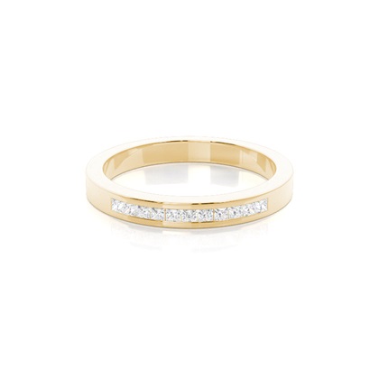 Princess Yellow Gold Eternity Diamond Rings