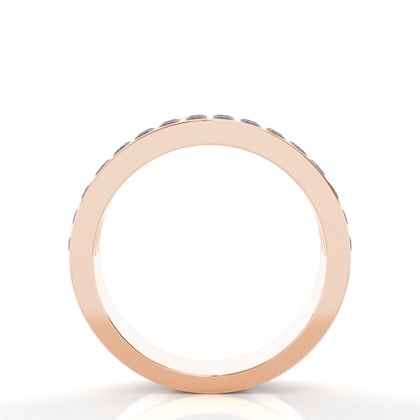 Channel Setting Half Eternity Black Diamond Ring