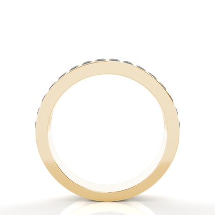 Channel Setting Half Eternity Black Diamond Ring