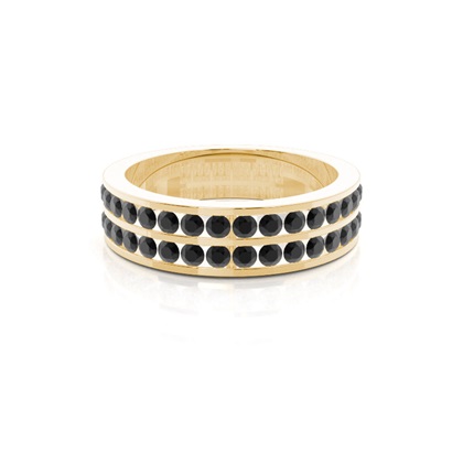 Channel Setting Half Eternity Black Diamond Ring