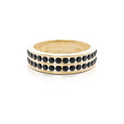 Channel Setting Half Eternity Black Diamond Ring