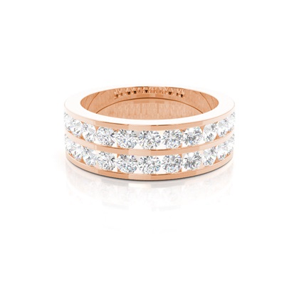Rose Gold Diamond Anniversary Rings