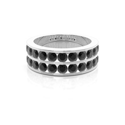 Anillo De Diamantes Negros Half Eternity En Canal