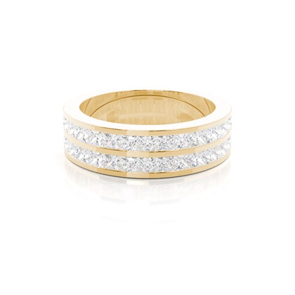 Princess Yellow Gold Eternity Diamond Rings