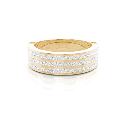 Princess Yellow Gold Eternity Diamond Rings