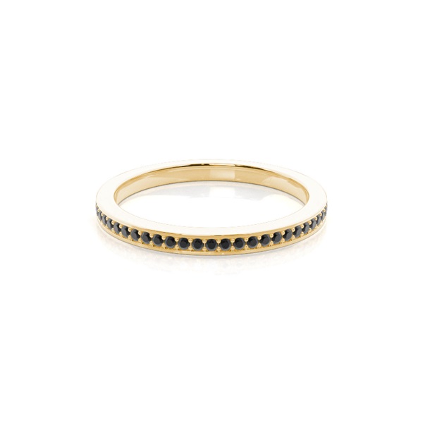 Pave Setting Half Eternity Black Diamond Ring