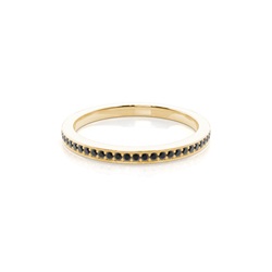 Pave Setting Half Eternity Black Diamond Ring