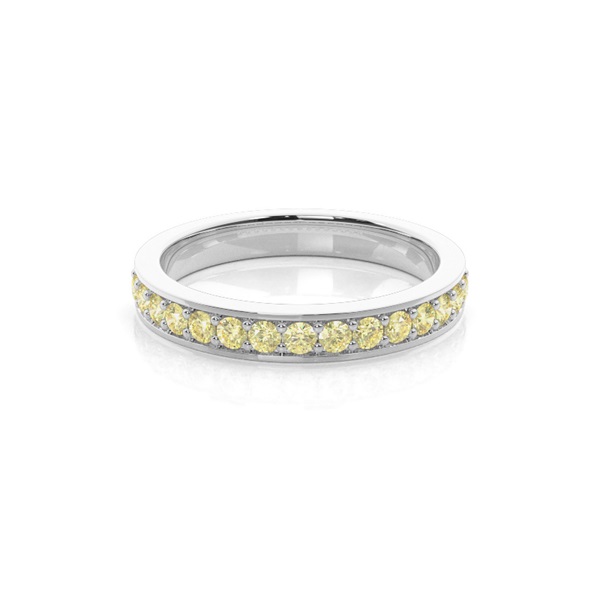 Half Eternity Band with Yellow Diamond