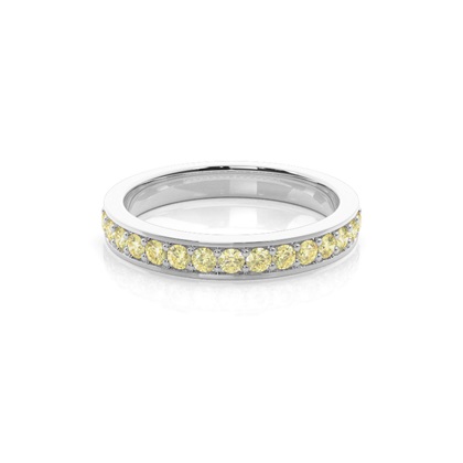 Half Eternity Band with Yellow Diamond