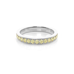 Half Eternity Band with Yellow Diamond