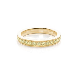 Half Eternity Band with Yellow Diamond