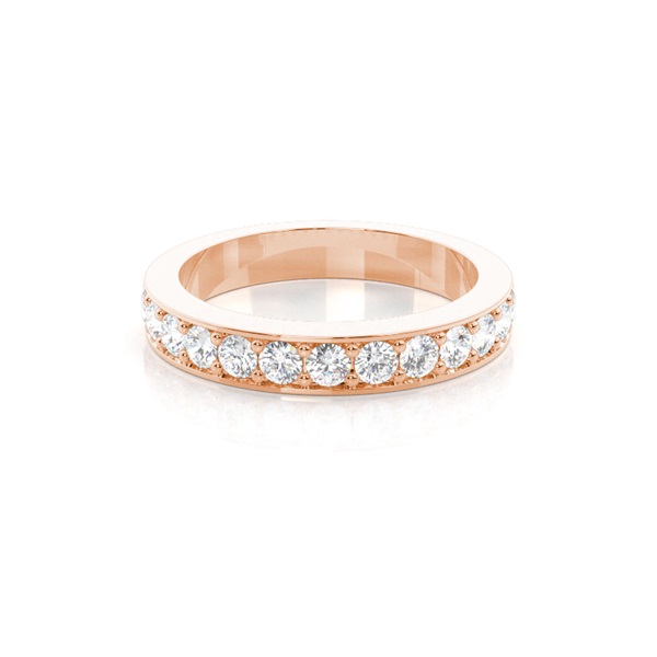 Pave Setting Half Eternity Diamond Ring