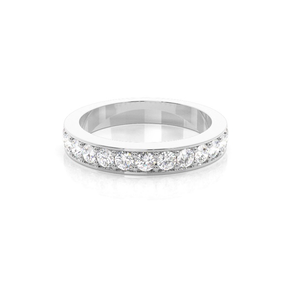 Pave Setting Half Eternity Diamond Ring