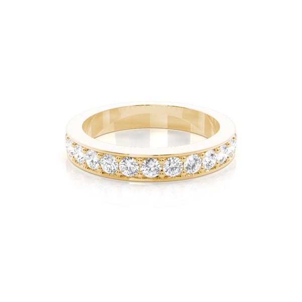 Pave Setting Half Eternity Diamond Ring