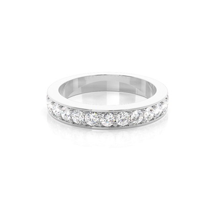 Pave Setting Half Eternity Diamond Ring