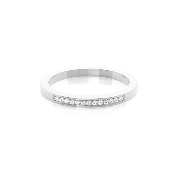 Pave Setting Half Eternity Diamond Ring