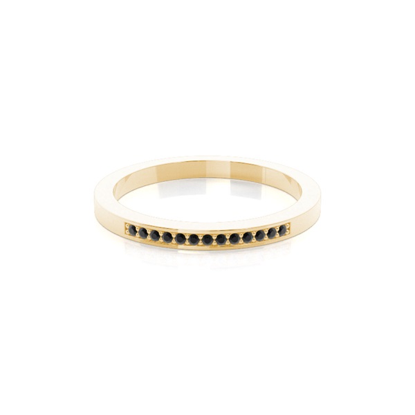 Pave Setting Half Eternity Black Diamond Ring