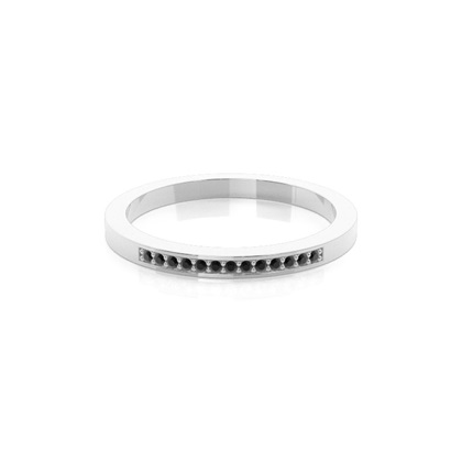 Pave Setting Half Eternity Black Diamond Ring