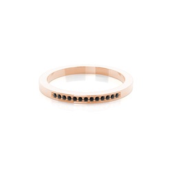 Pave Setting Half Eternity Black Diamond Ring