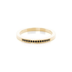 Pave Setting Half Eternity Black Diamond Ring