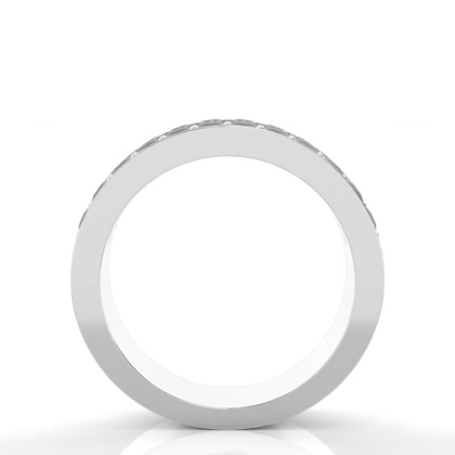 Pave Setting Half Eternity Black Diamond Ring