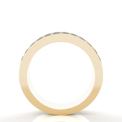 Pave Setting Half Eternity Black Diamond Ring