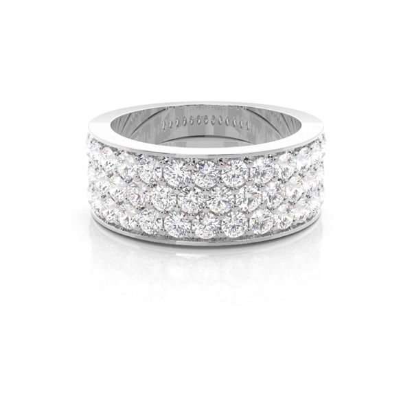 Pave Setting Half Eternity Diamond Ring