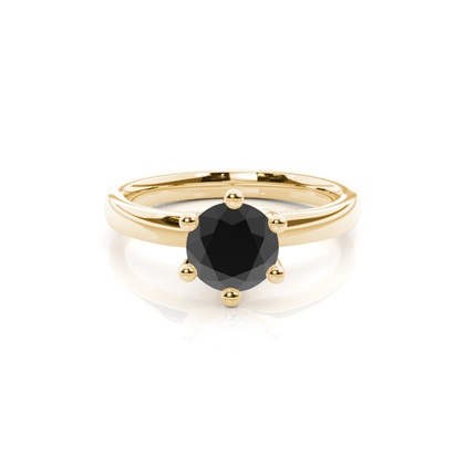 Yellow Gold Black Diamond Engagement Rings