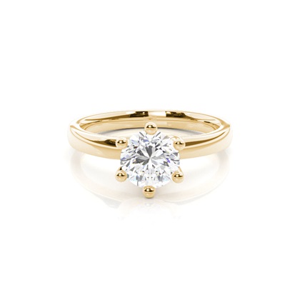 Yellow Gold Solitaire Diamond Rings 