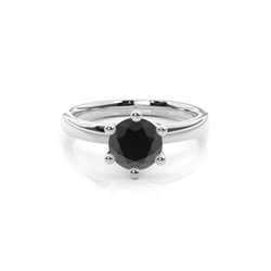 Schwarzer Diamant Verlobungsring in einer 6er-Krappenfassung