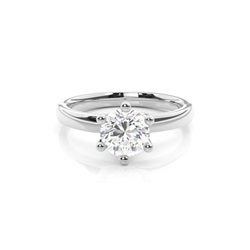 6 Prong Setting Plain Engagement Ring