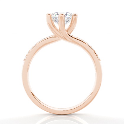 Rose Gold Side Stone Diamond Engagement Rings
