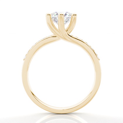 Yellow Gold Side Stone Diamond Engagement Rings