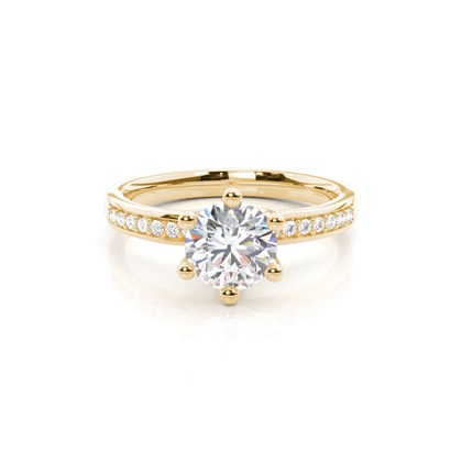 Yellow Gold Side Stone Diamond Engagement Rings